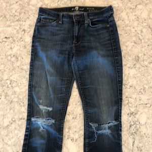 7 For all Mankind distressed skinny jeans